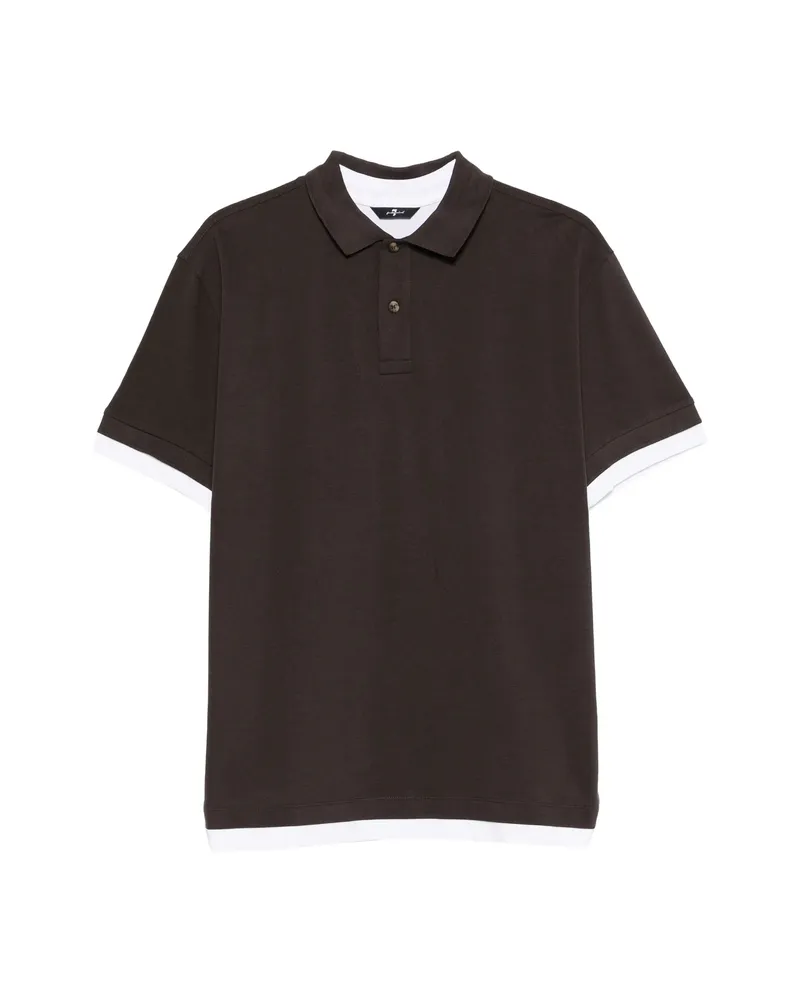 7 for all mankind Layered-effect Polo Shirt Brown