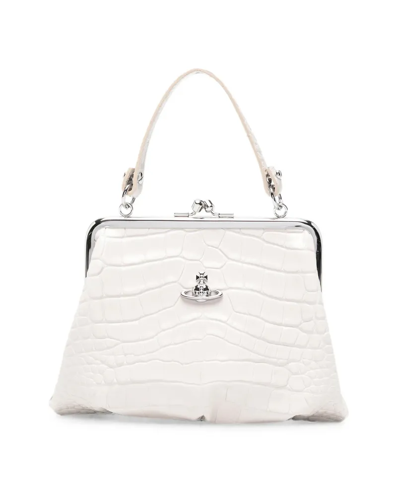 Vivienne Westwood Granny Frame Croc-effect Tote Bag White