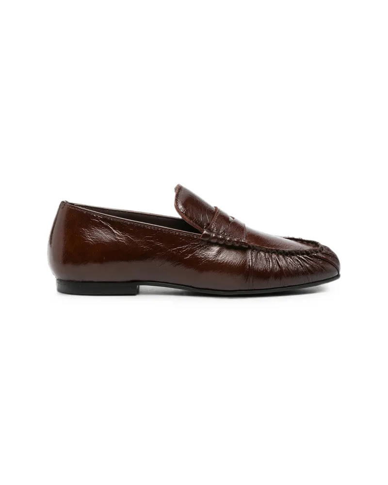 Alohas Ruched Penny-slot Loafers Brown