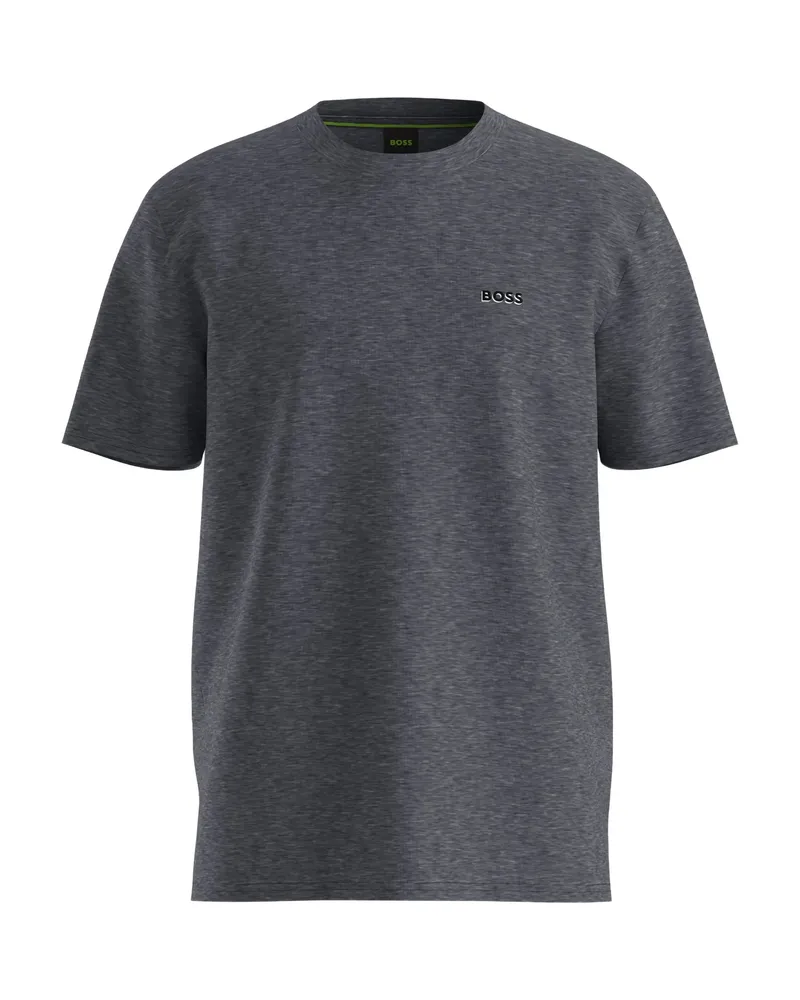 HUGO BOSS Logo-embroidered Cotton T-shirt Grey