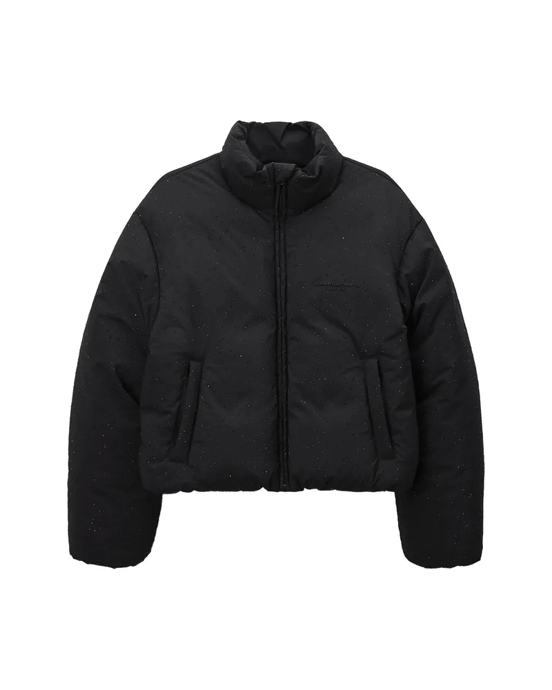 Alexander Wang Classic Puffer Jacket W/ Allover Hotfix Black