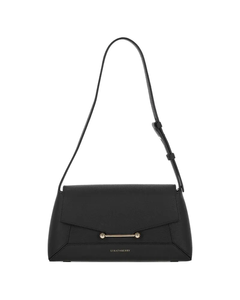 Strathberry Mosaic Leather Shoulder Bag Black