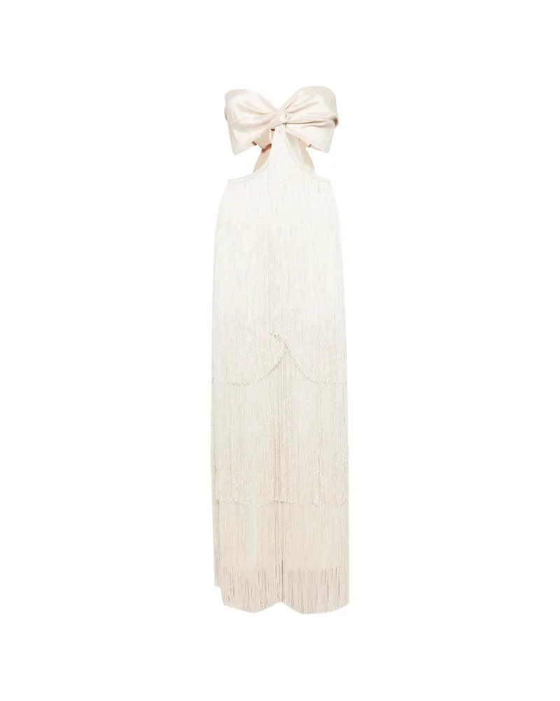 BLESS Fringed Maxi Dress Neutrals