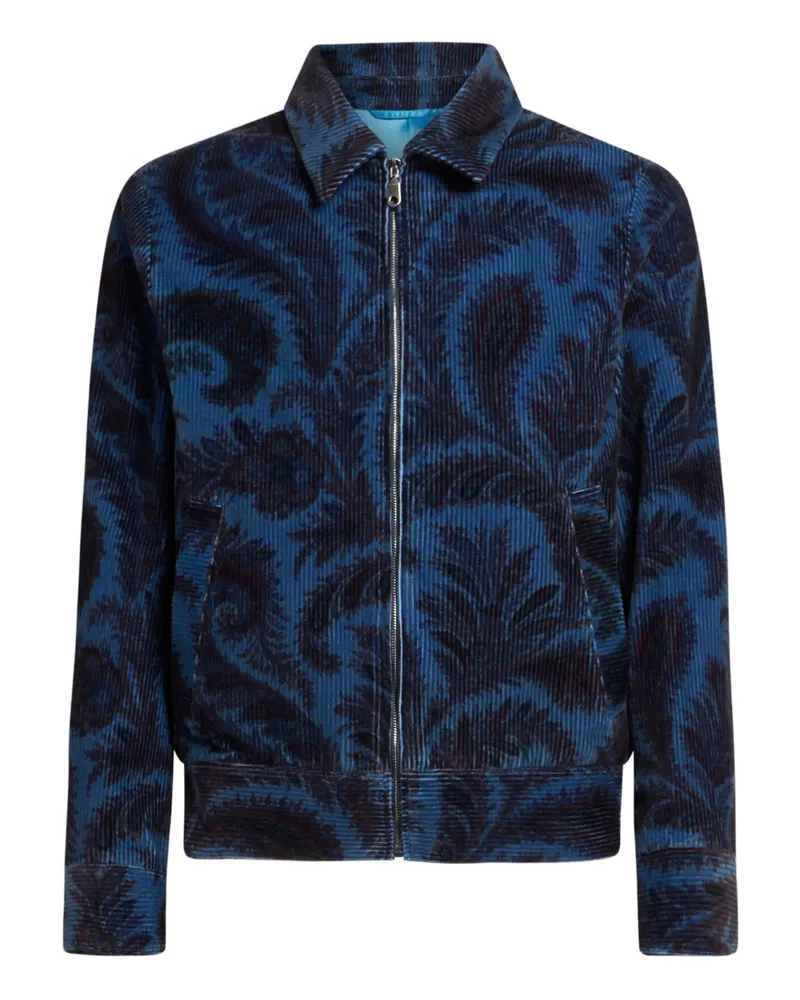 Etro Paisley-print Zip-up Jacket Blue