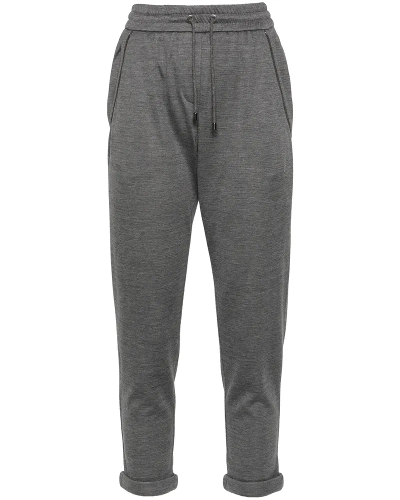 Brunello Cucinelli Monili-detail Track Pants Grey