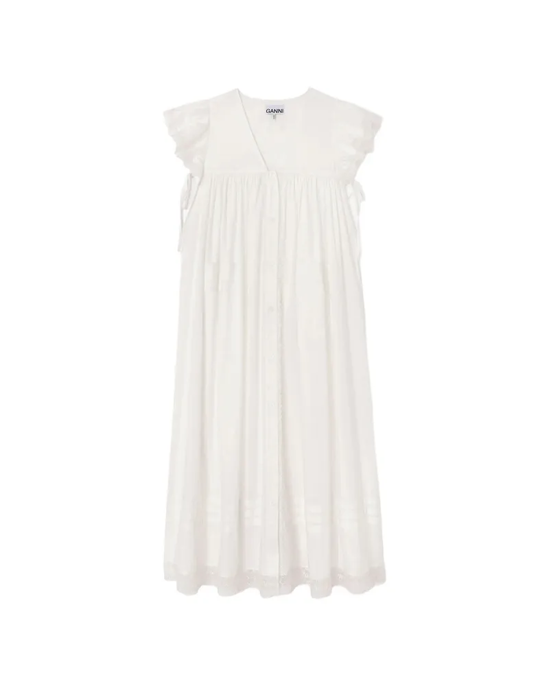 Ganni Dress In Cotton White