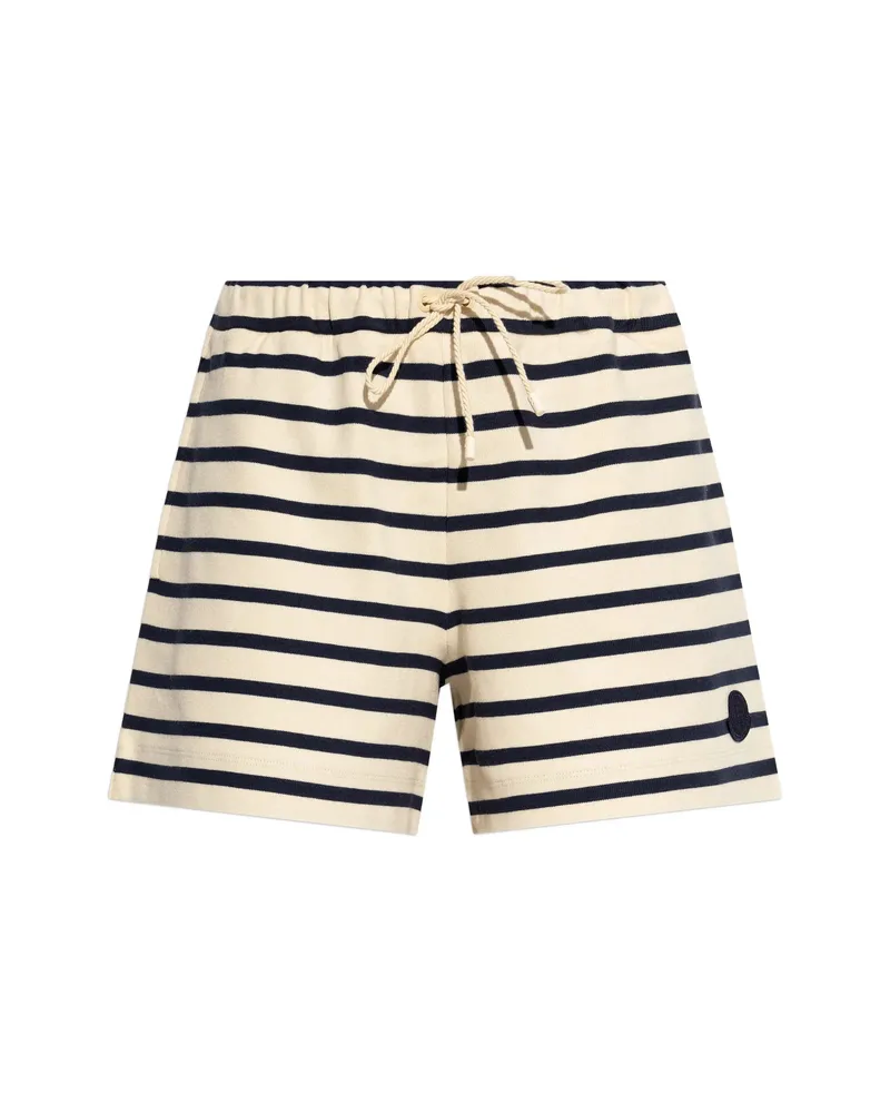 Moncler Striped Drawstring Shorts Neutrals