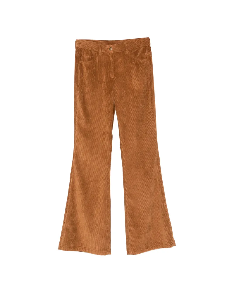 Moncler Corduroy Flared Trousers Brown