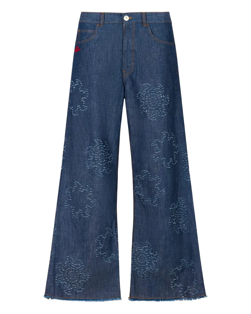 Marni Frayed Five-pocket Jeans Blue