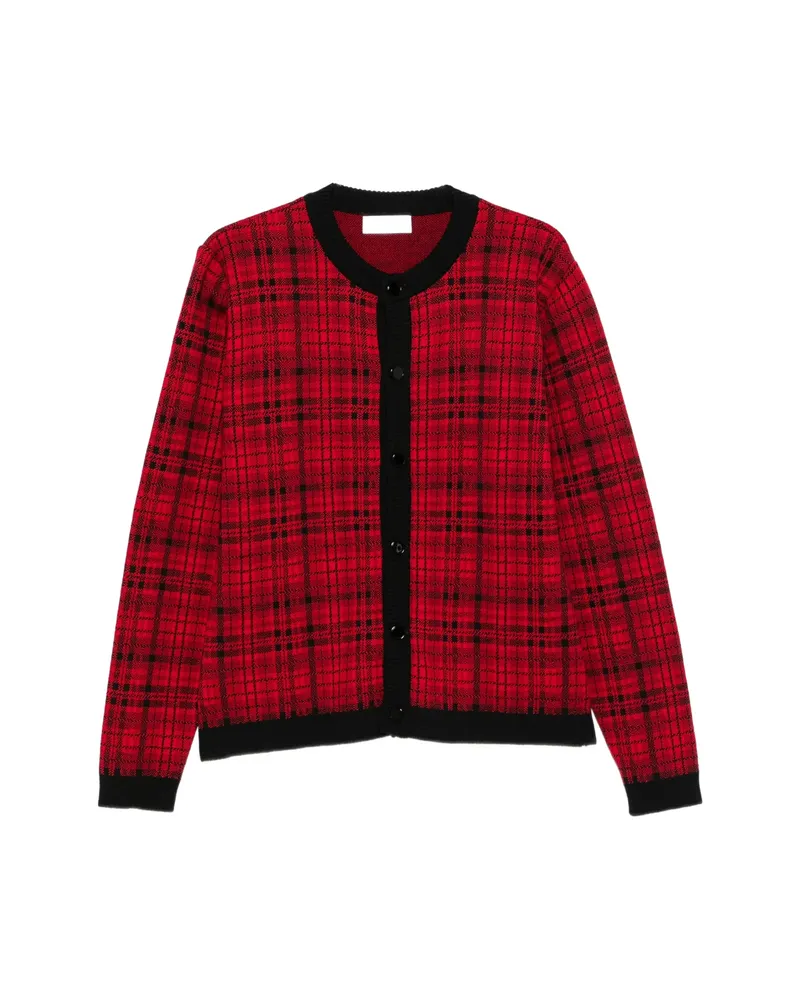 Ernest W. Baker Tartan-check Cardigan Red