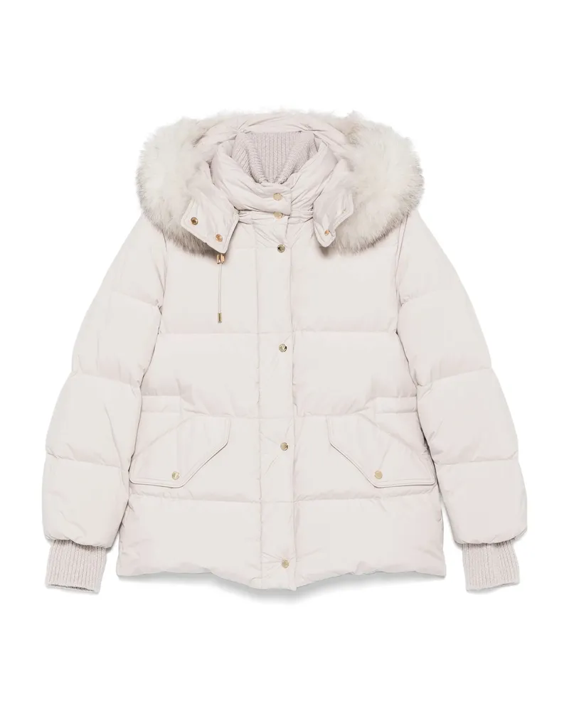 MOORER Hooded Puffer Jacket Neutrals