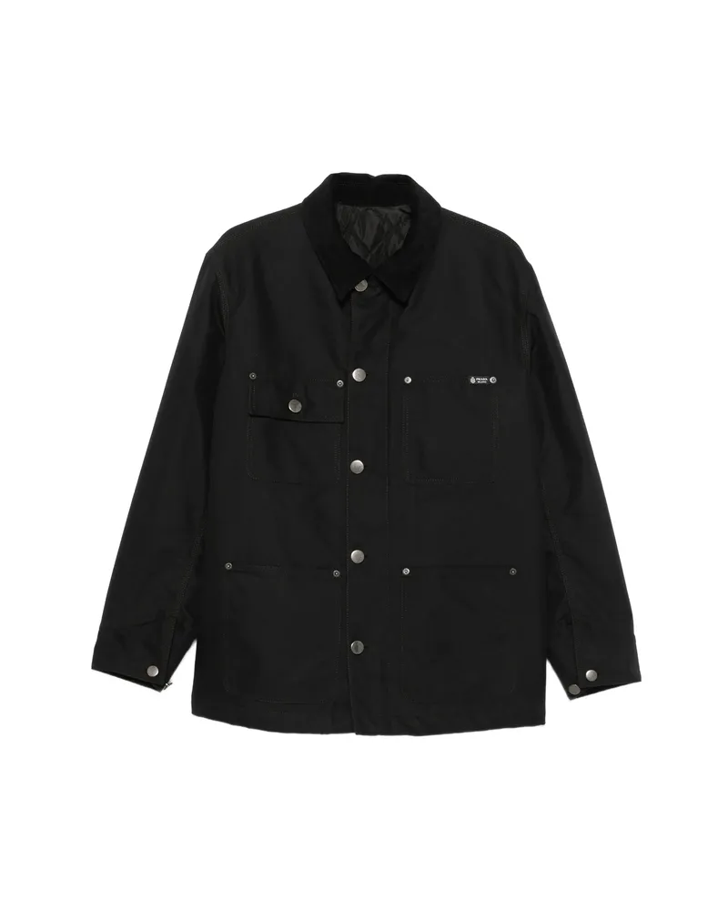 Prada Corduroy-collar Logo-patch Jacket Black