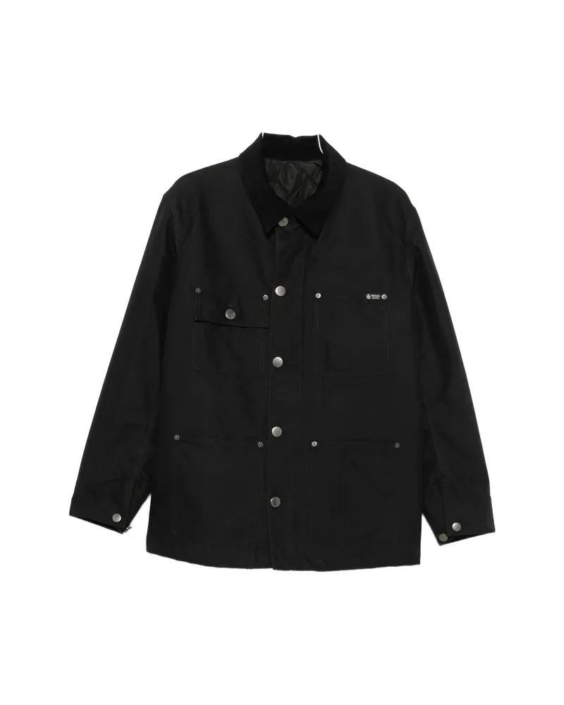 Prada Corduroy-collar Logo-patch Jacket Black
