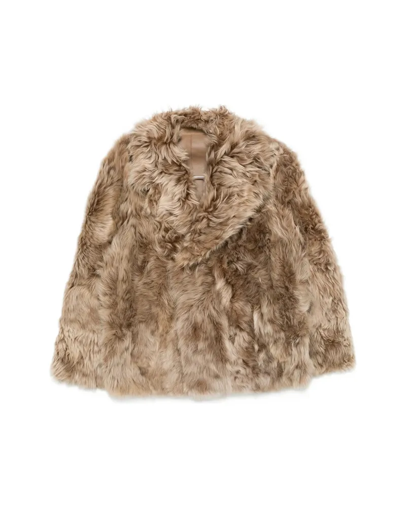 Yves Salomon Shearling Double-breasted Jacket Neutrals