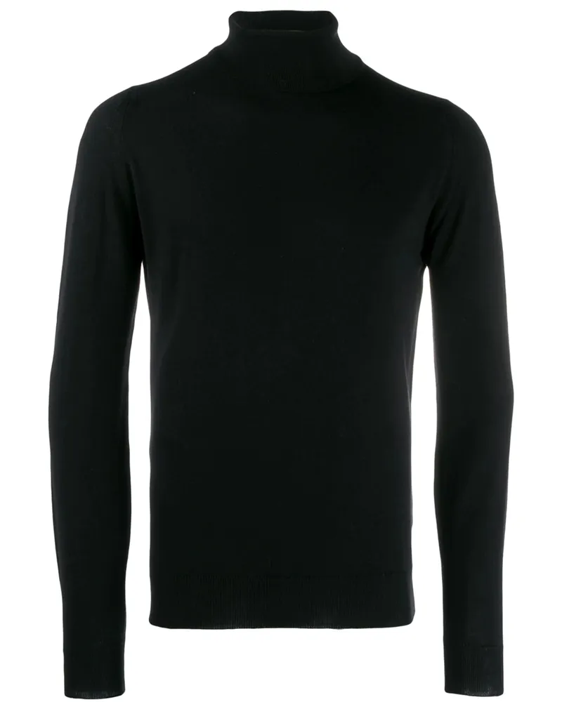 John Smedley Turtleneck Wool Sweater Black