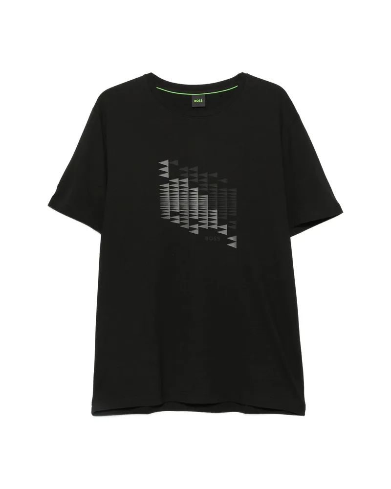 HUGO BOSS Geometric-print T-shirt Black