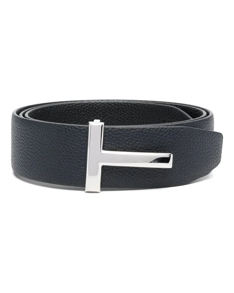 Tom Ford Reversible Logo Belt Blue