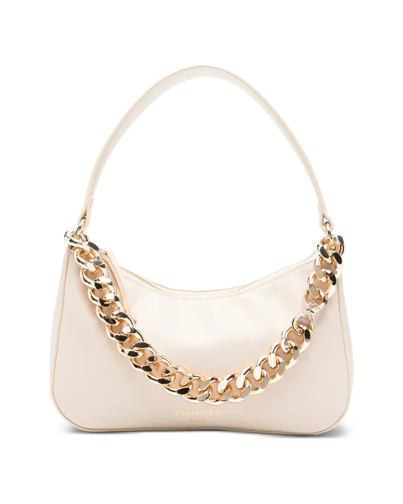 Twin-Set Chain-detailed Shoulder Bag Neutrals