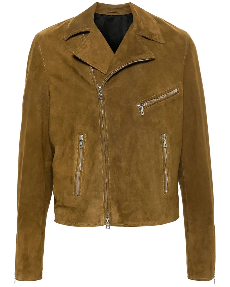 ERALDO Suede Biker Jacket Brown
