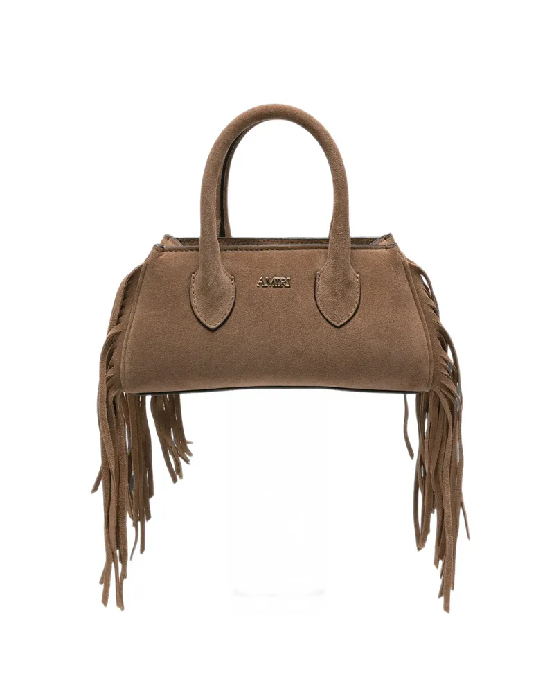 Amiri Micro Fringed Suede Tote Bag Brown