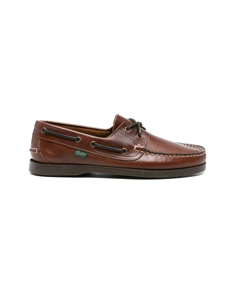 Paraboot Lace-up Leather Boat Shoes Brown