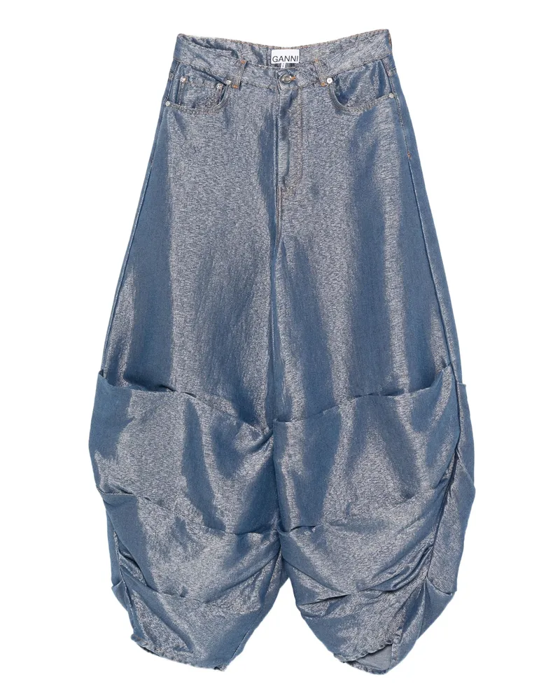 Ganni Ruched Pocket Jeans Blue