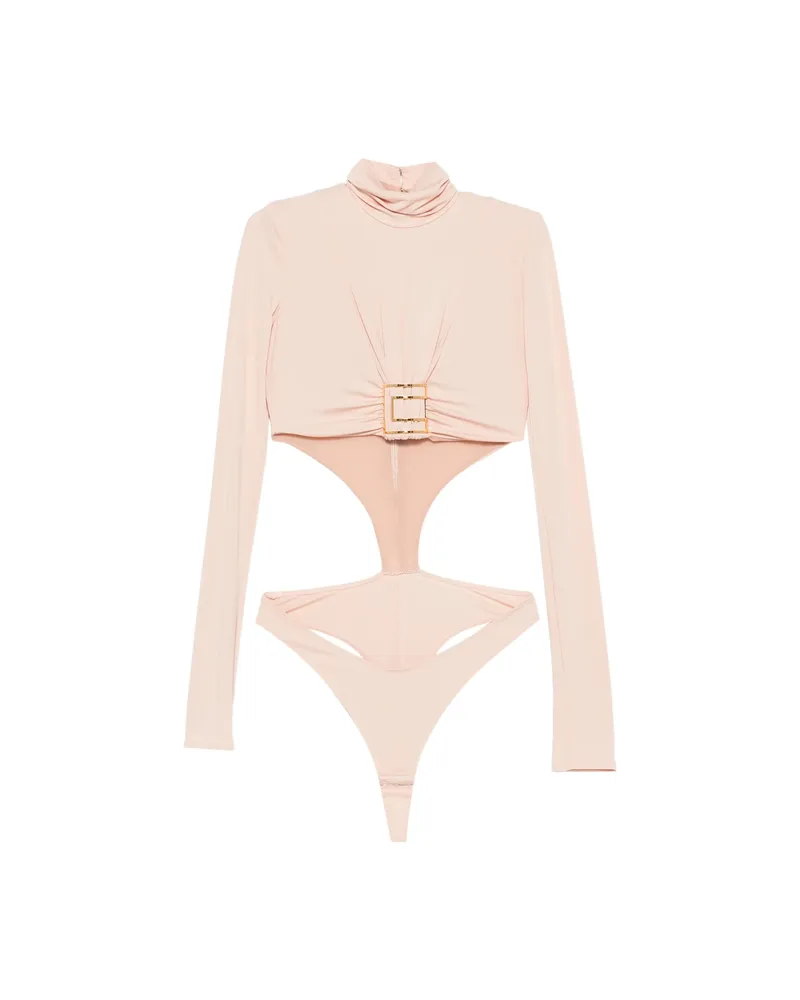 Elisabetta Franchi Cut-out Logo-plaque Bodysuit Pink