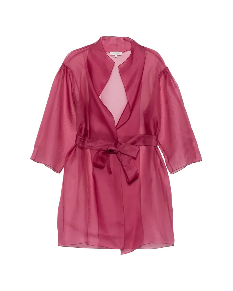 Antonelli Firenze Sheer Belted Coat Purple