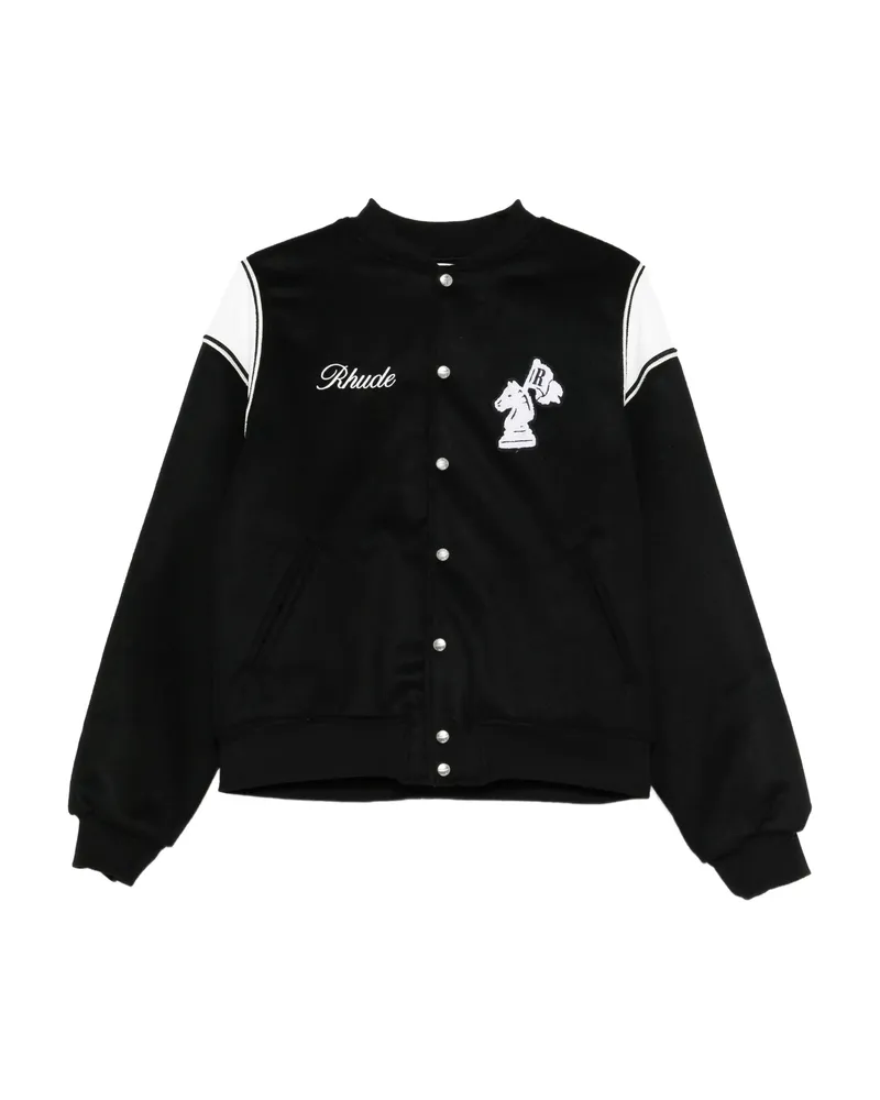 RHUDE Logo-embroidered Bomber Jacket Black