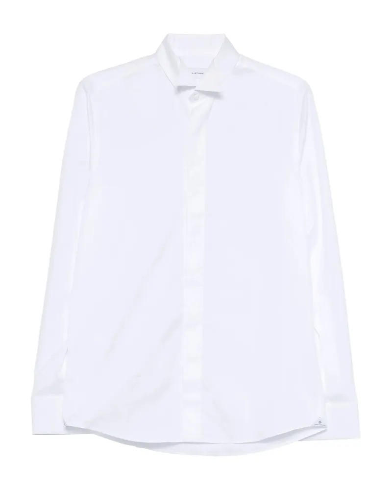 Tagliatore Row Point-collar Shirt White