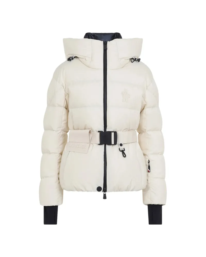 Moncler Bouquetin Belted Quilted Jacket Neutrals