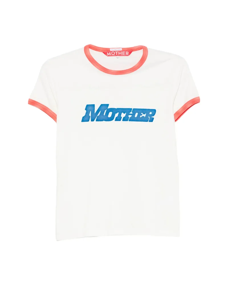 Mother Logo-print Ringer T-shirt White