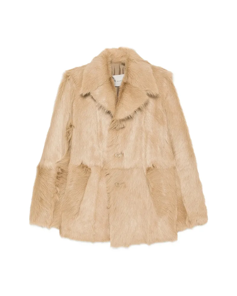 AMI Paris Notch-lapel Coat Neutrals