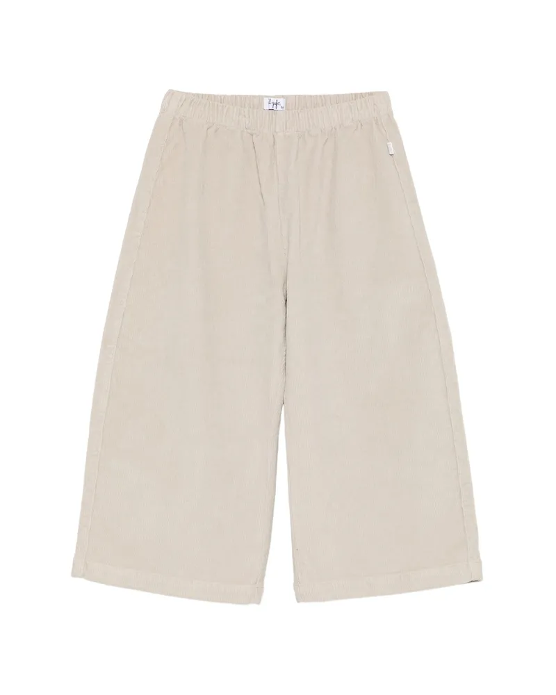 Il Gufo Corduroy Wide-leg Trousers Neutrals