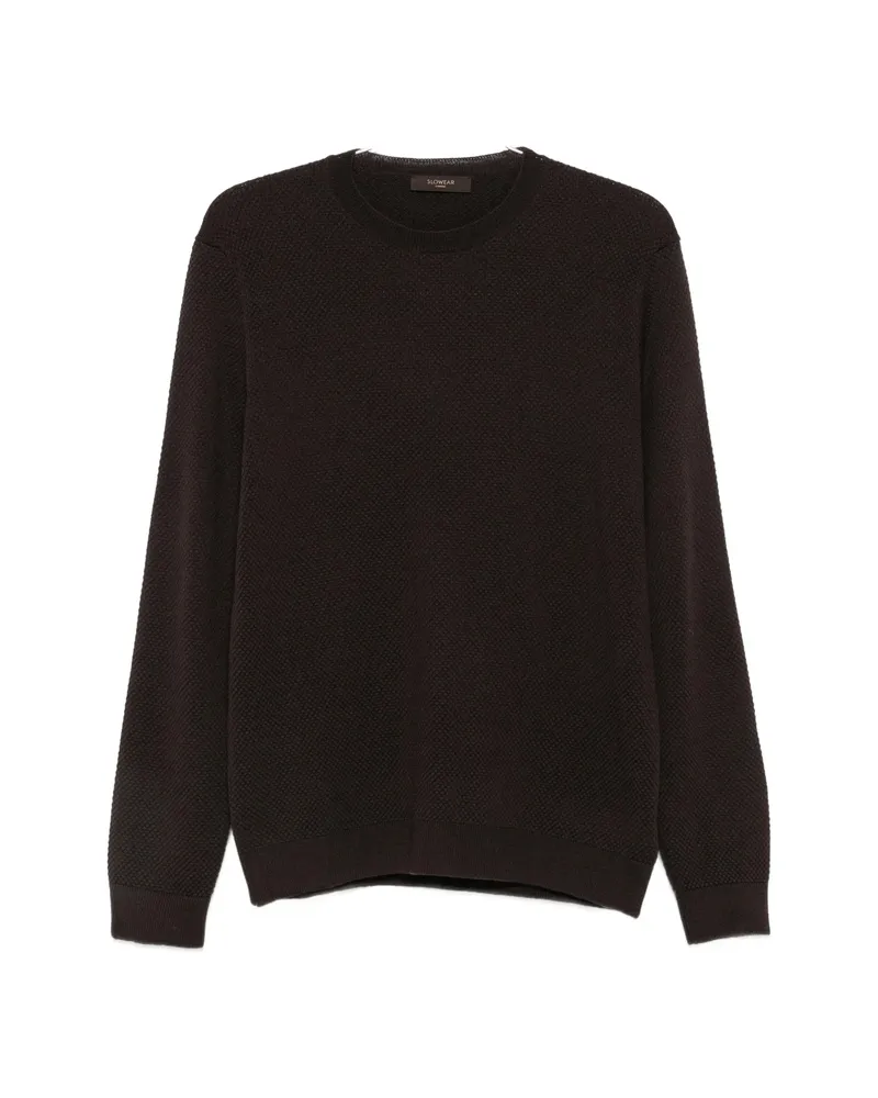 Zanone Waffle-knit Sweater Brown