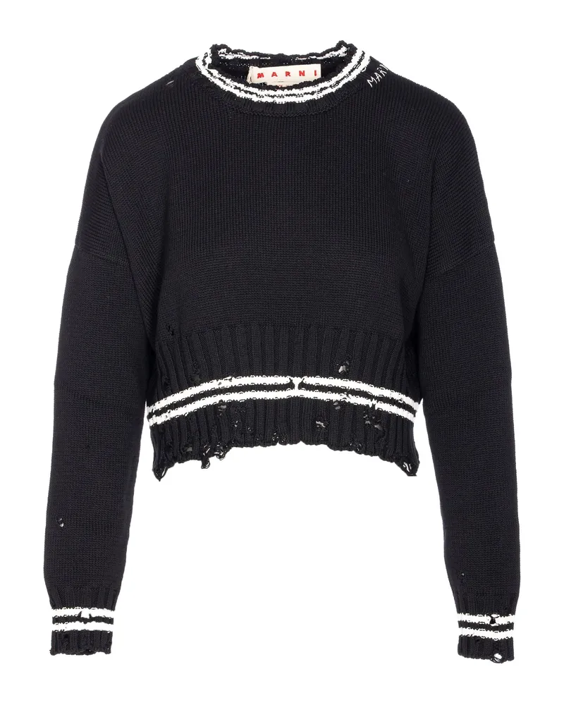 Marni Distressed-effect Jumper Black