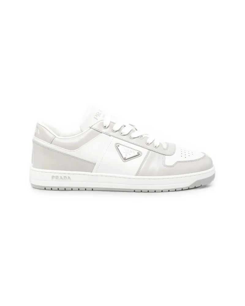 Prada Downtown Leather Sneakers White