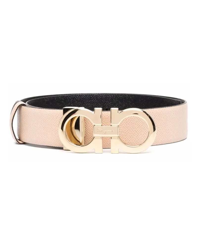 Ferragamo Reversible Gancini Belt Neutrals
