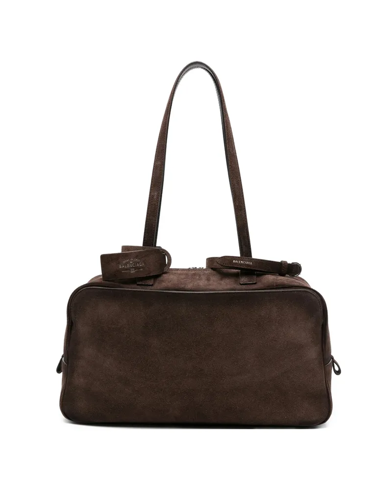 Balenciaga Medium Carrie Brown Tote Bag Brown