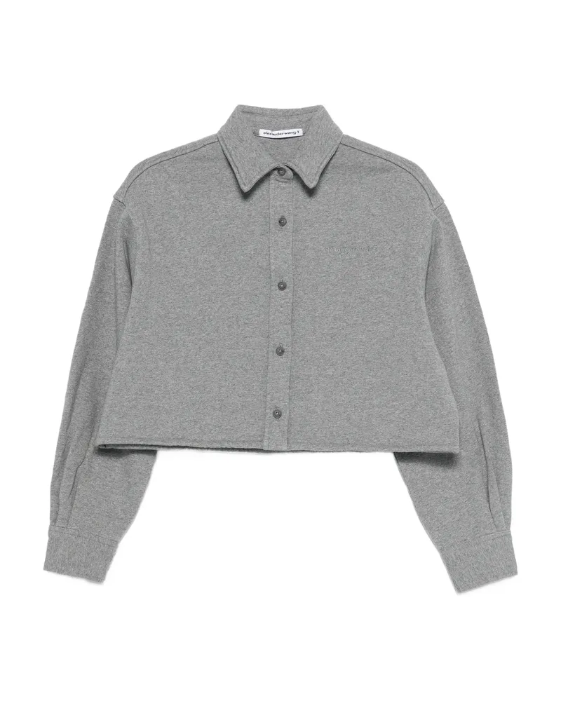 Alexander Wang Buttoned Cropped Top Grey
