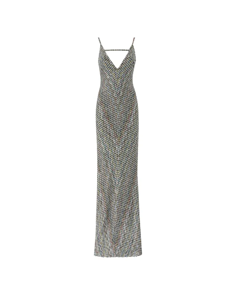 Missoni Long Dress With Open Back And Sequins Grey