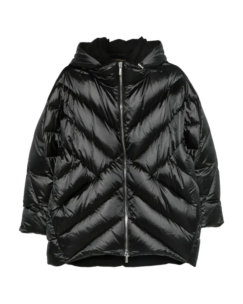 MOORER Hooded Zip-up Jacket Black