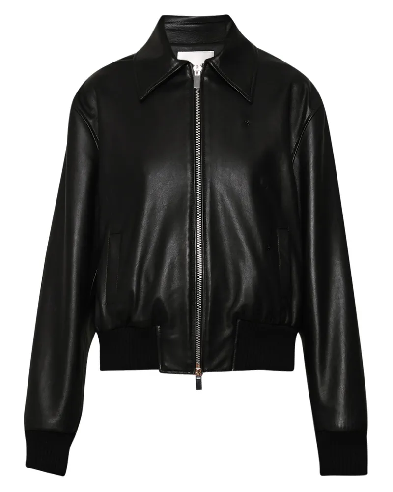 Christopher Esber Leather Bomber Jacket Black