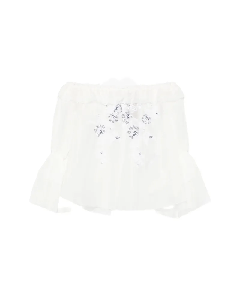 Ermanno Scervino Floral-embroidered Blouse White