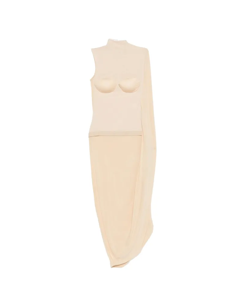 Jean Paul Gaultier Panelled Midi Dress Neutrals