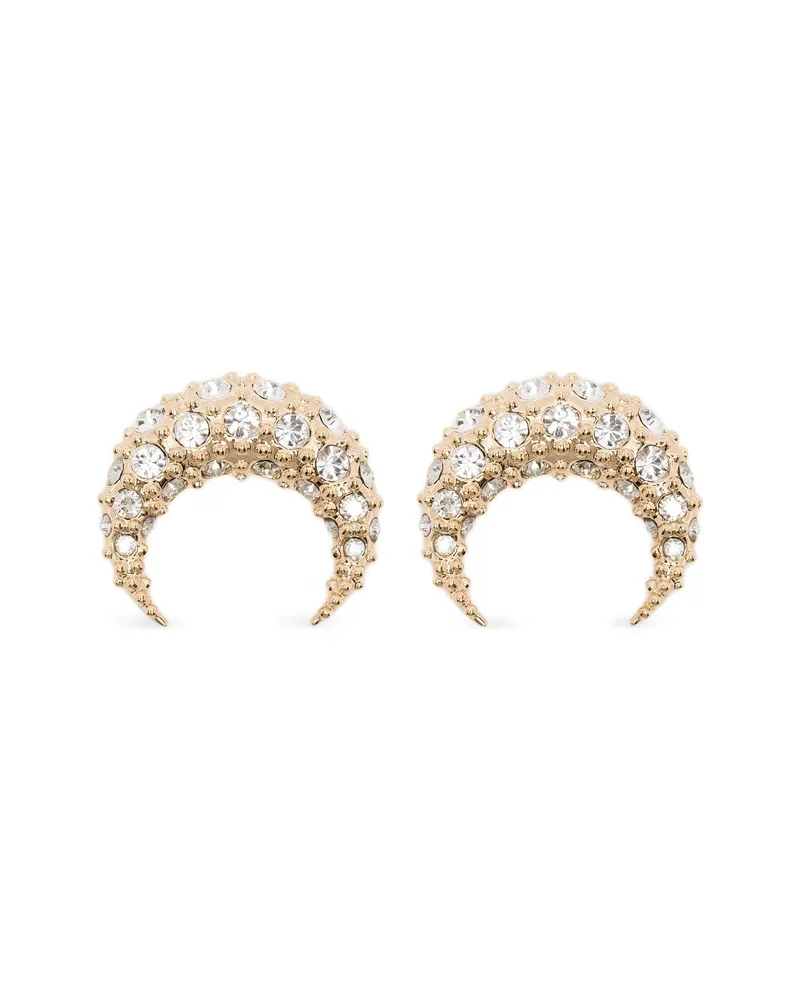 Marine Serre Crescent Embellished Earrings Gold