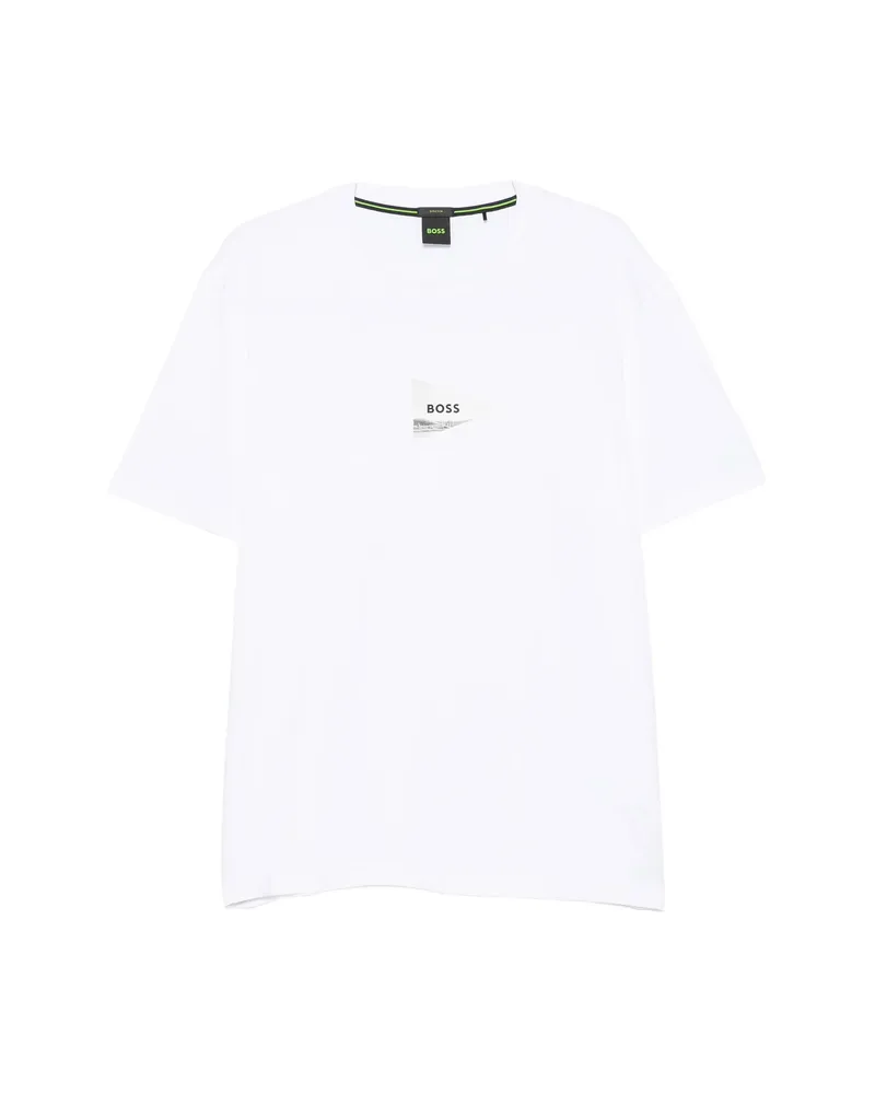 HUGO BOSS Logo-print Crew-neck T-shirt White