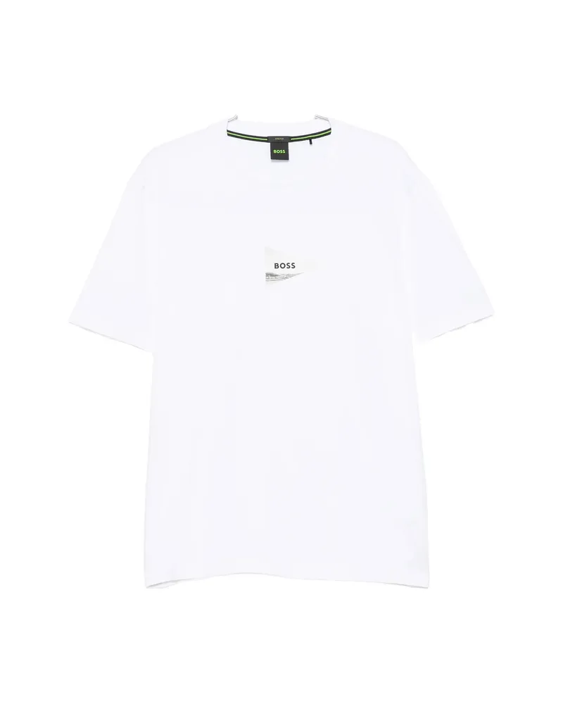 HUGO BOSS Logo-print Crew-neck T-shirt White
