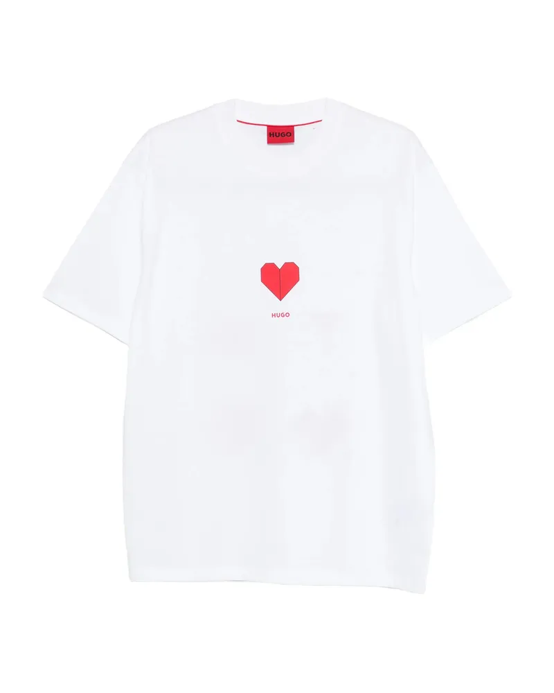 HUGO BOSS Heart-print T-shirt White