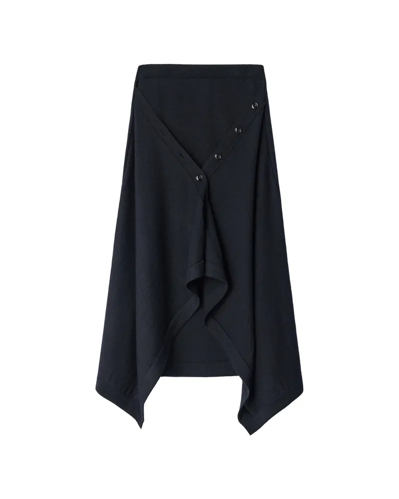 Christophe Lemaire Buttoned Skirt In Merino Wool Blend Black